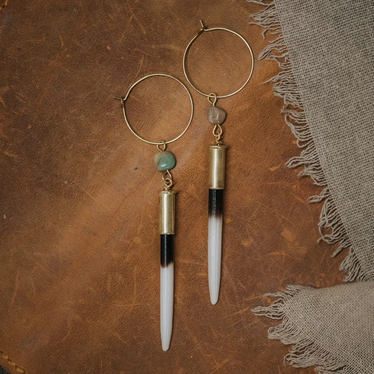 Quill + Turquoise Hoop Earrings